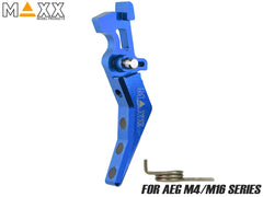 MAXX アルミCNC アドバンスド トリガー type B for AEG M4 [カラー：ブラック / レッド / ブルー / チタン / オレンジ / シルバー]