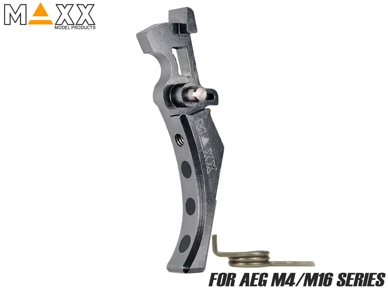 MAXX アルミCNC アドバンスド トリガー type D for AEG M4 [カラー：ブラック / オレンジ / シルバー / レッド / ブルー / チタン]
