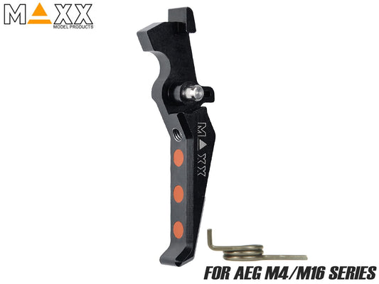 MAXX アルミCNC アドバンスド トリガー type E for AEG M4 [カラー：ブラック / オレンジ / シルバー / レッド / ブルー / チタン]