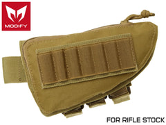MODIFY ライフル ストック アンモポーチ チークパッド付 [カラー：ブラック / タン]