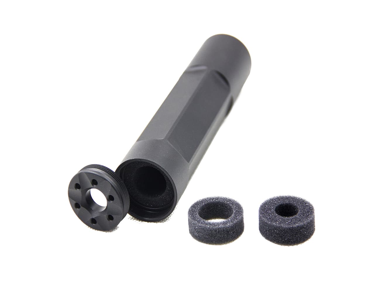 MODIFY 14mm逆ネジ 150mm アルミサイレンサー [商品構成：本体 / 本体+バレルスペーサー]