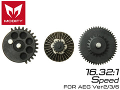 MODIFY スチールギアセット Ver.2 / Ver.3 / Ver.6 Nanoトルク [ギア比：22.2:1 / 21.6:1 / 16.32:1 / 15.05:1]