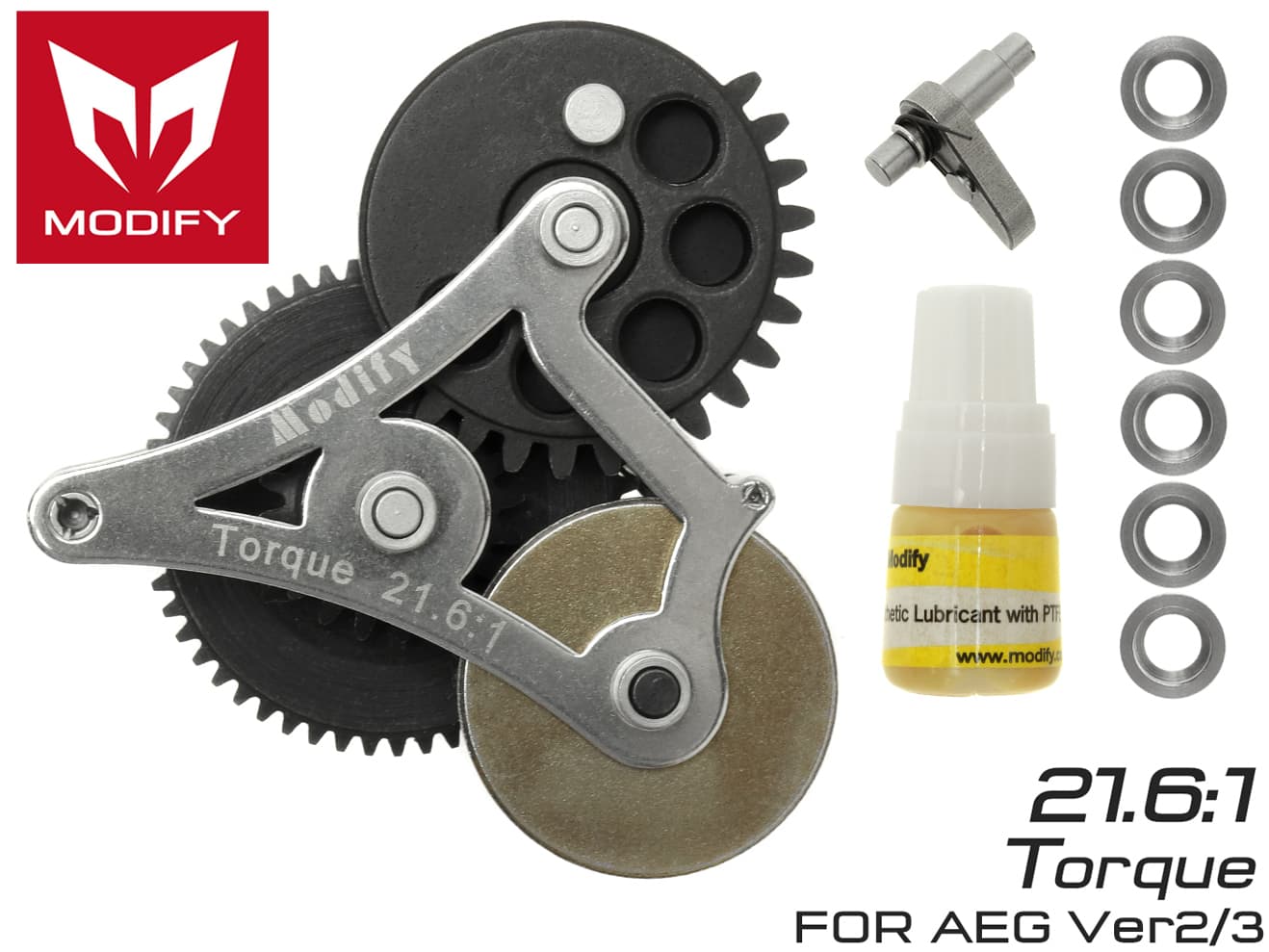 MODIFY モジュラー ギアセット Ver.2 / Ver.3 Nanoトルク [ギア比：22.2:1 / 21.6:1 / 16.32:1 / 15.05:1]