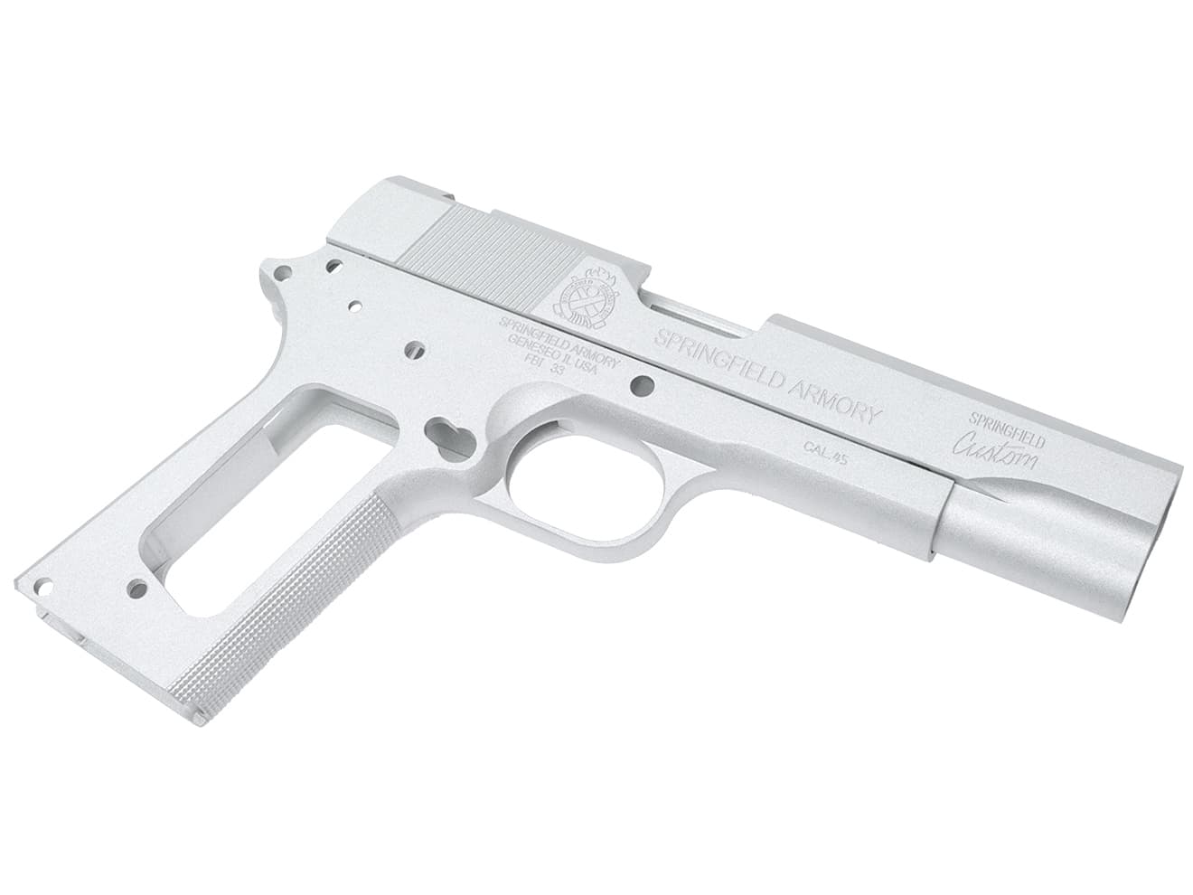 GUARDER アルミスライド＆フレームキット SPRING FIELD刻印 FBI Ver 東京マルイ GBB MEU用 [カラー：ブラック / シルバー]