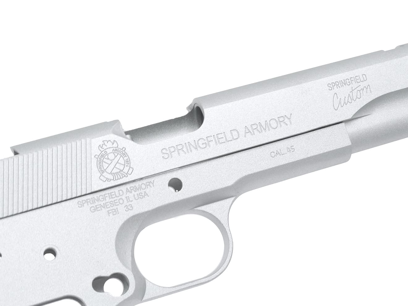 GUARDER アルミスライド＆フレームキット SPRING FIELD刻印 FBI Ver 東京マルイ GBB MEU用 [カラー：ブラック / シルバー]