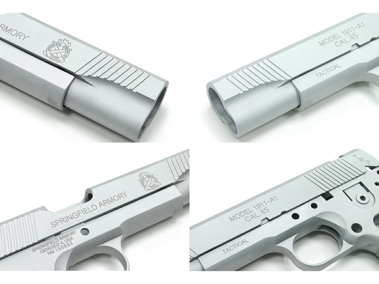 GUARDER アルミスライド＆フレームキット SPRING FIELD刻印 TRP Ver 東京マルイ GBB MEU用 [カラー：ブラック / シルバー]