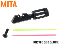 MITA アルミCNC ファイバー リアサイト w / コッキングハンドル for VFC GLOCK シリーズ [形状：A / B / C]