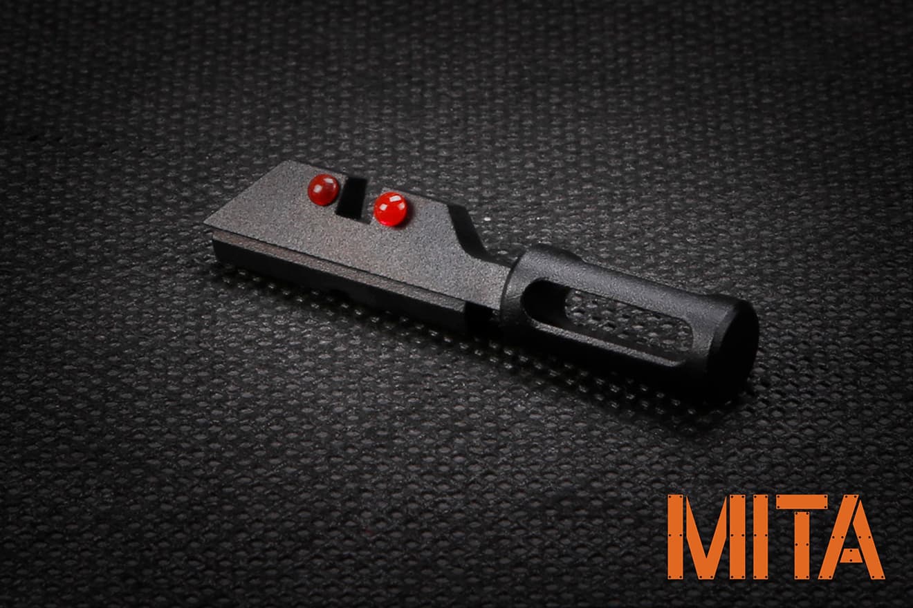MITA アルミCNC ファイバー リアサイト w / コッキングハンドル for VFC GLOCK シリーズ [形状：A / B / C]