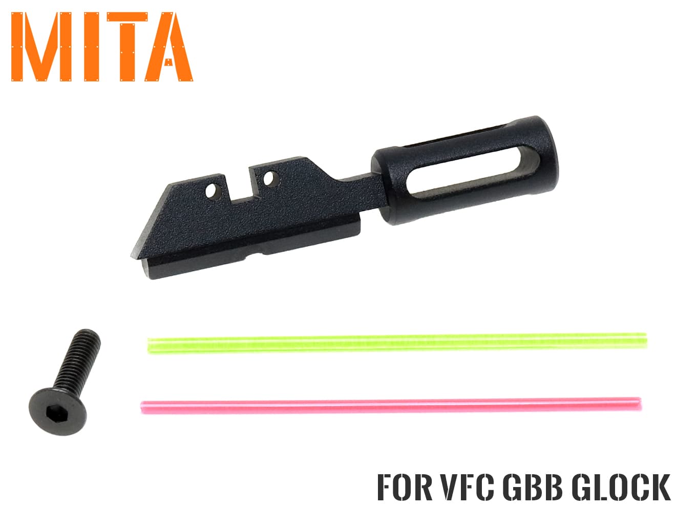 MITA アルミCNC ファイバー リアサイト w / コッキングハンドル for VFC GLOCK シリーズ [形状：A / B / C]