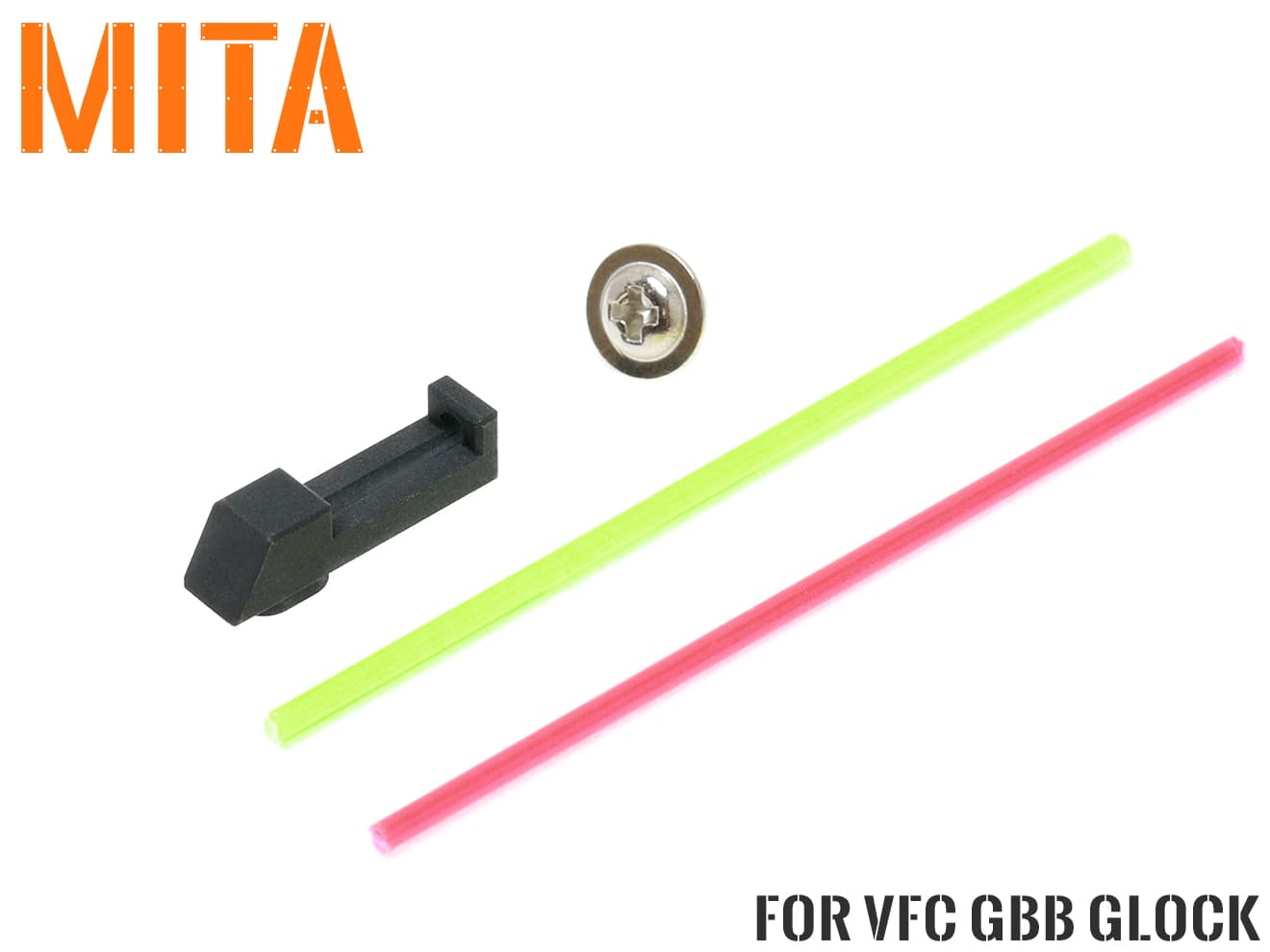 MITA アルミCNC ファイバー フロントサイト for GLOCK シリーズ [適合機種：TM GLOCK / VFC GLOCK]