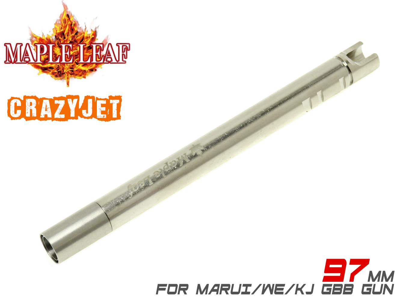 Maple Leaf Crazy Jet インナーバレル for GBBハンドガン・SMG [長さ：80mm / 84mm / 91mm / 97mm / 100mm / 100mm(HK専用) / 106mm / 113mm / 117mm / 120mm / 133mm / 138mm / 150mm / 180mm]