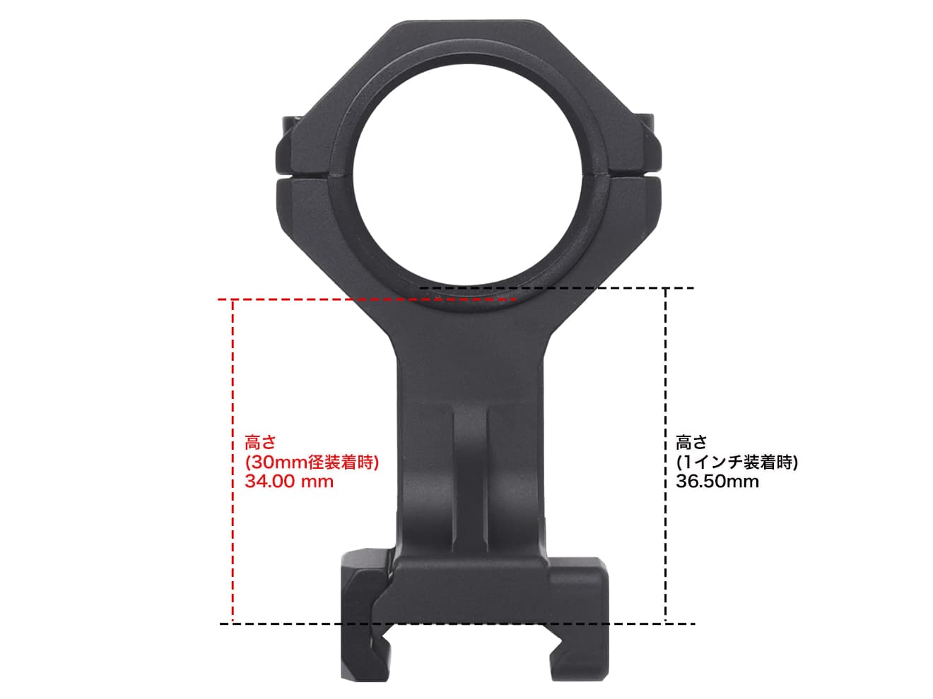 NOVEL ARMS AR-15 ワンピース ハイマウント 30mm径/1インチ対応 [カラー：BK / FDE]【レターパック可】