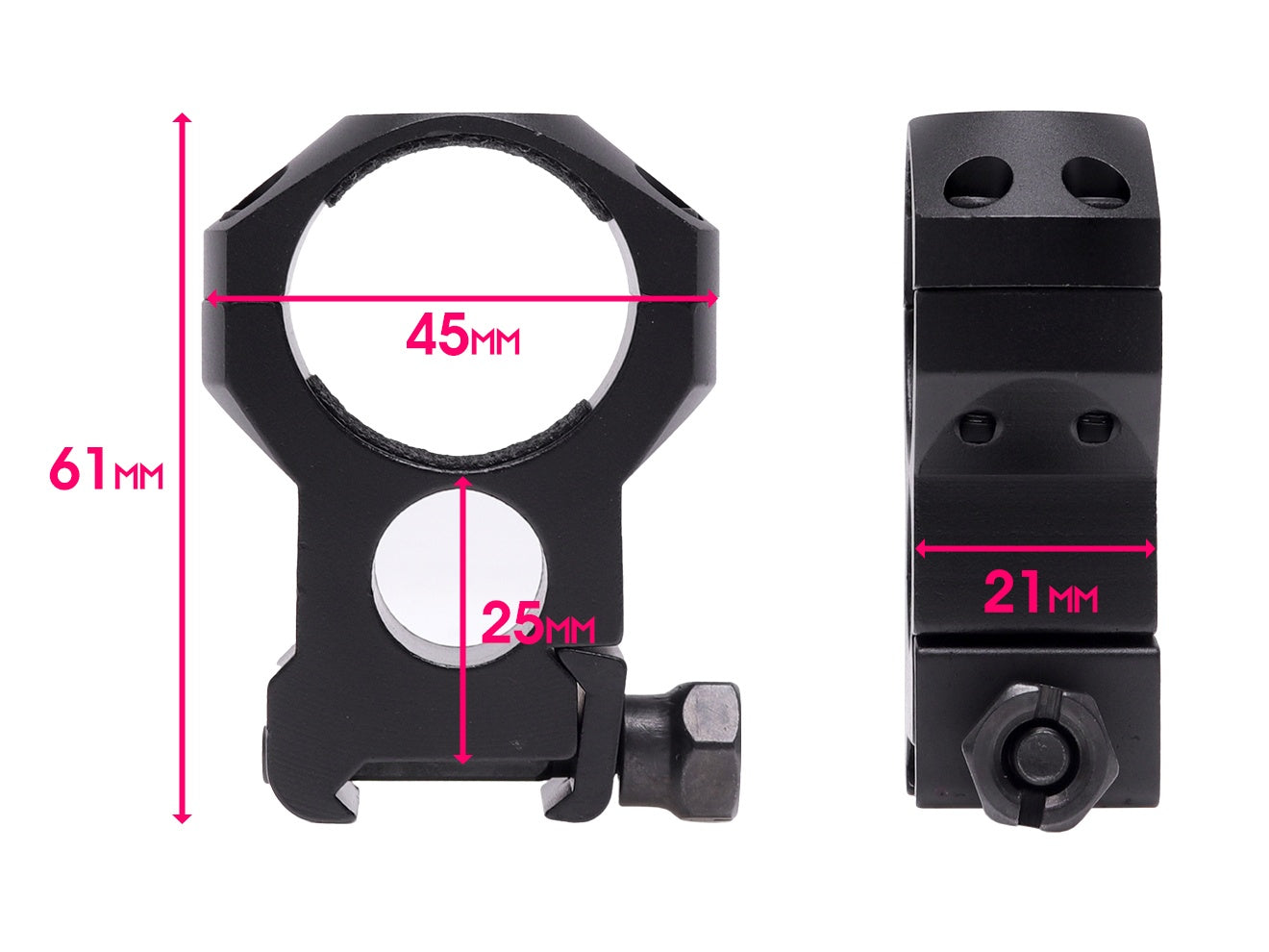 NOVEL ARMS ダブルナットマウント 30mmチューブ対応 for 20mmレール [高さ：ハイ / ミドル / ロー]