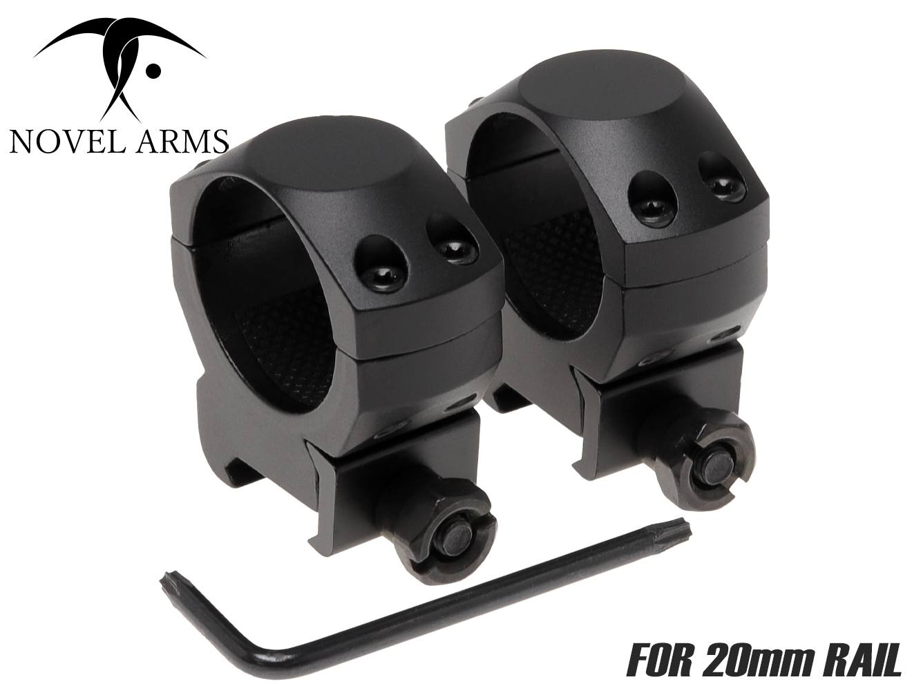 NOVEL ARMS ダブルナットマウント 30mmチューブ対応 for 20mmレール [高さ：ハイ / ミドル / ロー]