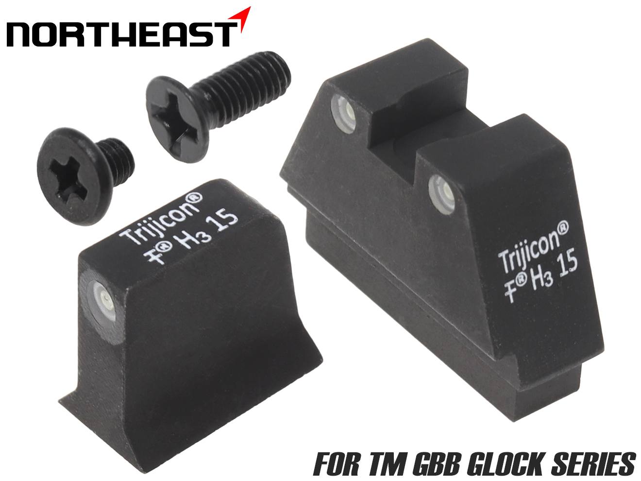 NorthEast Silencer Combat ナイトサイトセット [東京マルイ GBB Gen3/4 グロック用、WE/KJ Gシリーズ用]