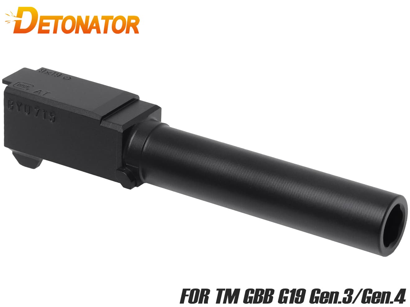 DETONATOR G19 Gen3 スタンプ刻印 アルミアウターバレル for TM G19 Gen3/4【ゆうパケット可】