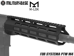 MILITARY BASE ASタイプ M-LOK スリムライトウェイト レール for PTW [サイズ：7inch / 9inch / 10inch / 12inch / 13.5inch / 15inch / 17inch]