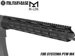 MILITARY BASE ASタイプ M-LOK スリムライトウェイト レール for PTW [サイズ：7inch / 9inch / 10inch / 12inch / 13.5inch / 15inch / 17inch]