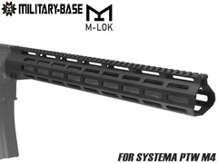 MILITARY BASE ASタイプ M-LOK スリムライトウェイト レール for PTW [サイズ：7inch / 9inch / 10inch / 12inch / 13.5inch / 15inch / 17inch]
