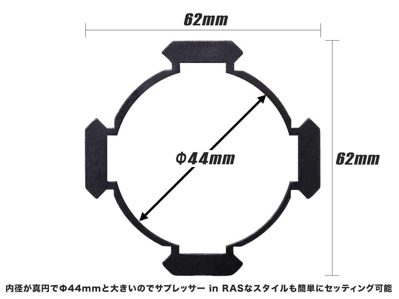 MILITARY BASE ASタイプ フリーフロート クアッドレール for マルイ / KSC M4シリーズ [サイズ：4inch / 7inch / 10inch / 12inch]