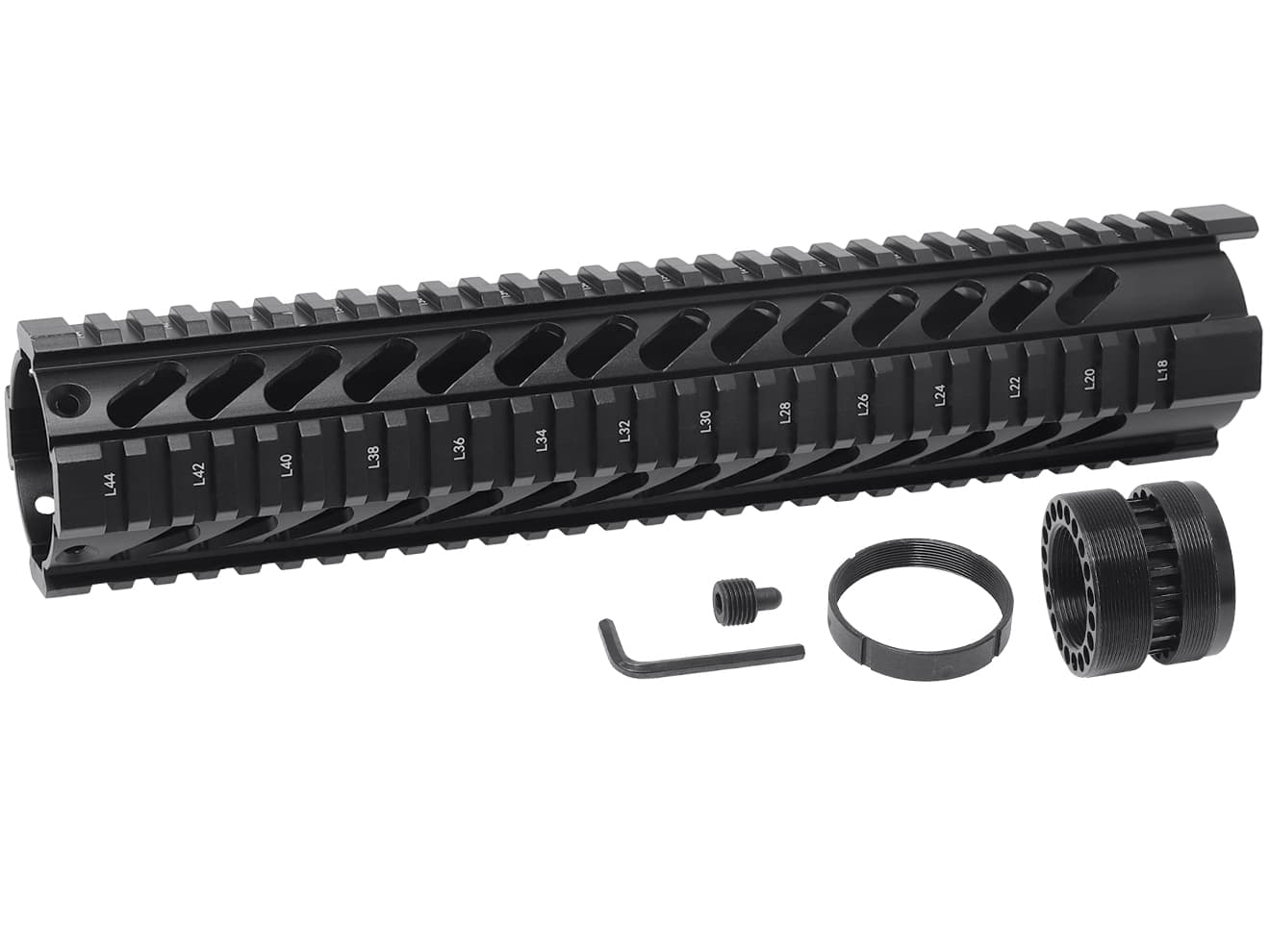 MILITARY BASE ASタイプ フリーフロート クアッドレール for マルイ / KSC M4シリーズ [サイズ：4inch / 7inch / 10inch / 12inch]