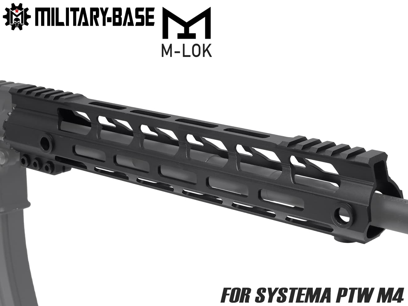 MILITARY BASE Mスタイル M-LOK ウルトラライトレール for PTW [サイズ：4inch / 7inch / 9inch / 10inch / 12inch / 13.5inch / 15inch]