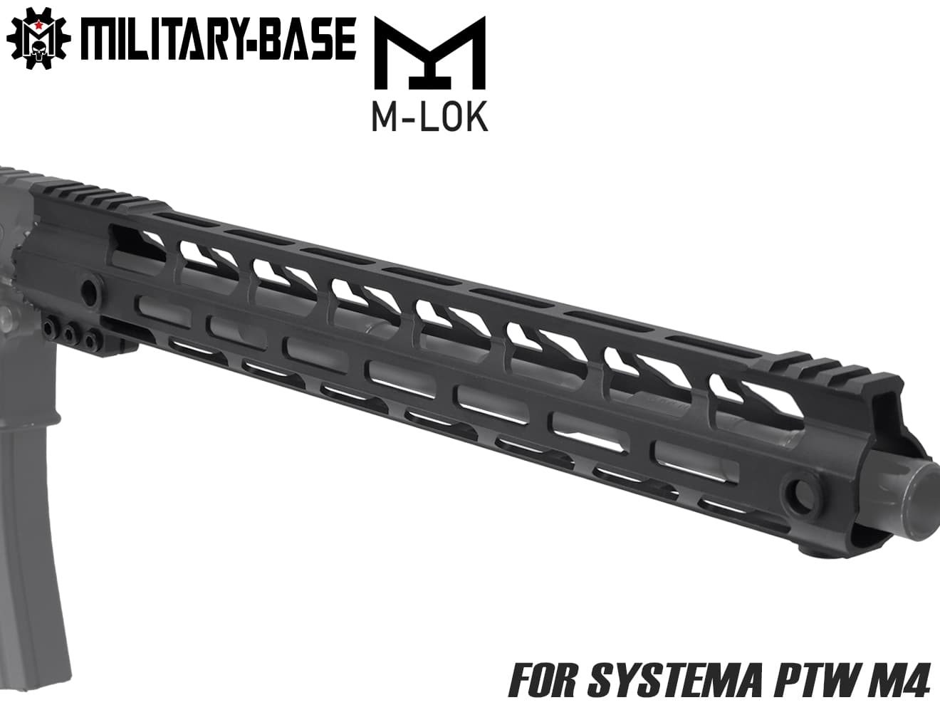 MILITARY BASE Mスタイル M-LOK ウルトラライトレール for PTW [サイズ：4inch / 7inch / 9inch / 10inch / 12inch / 13.5inch / 15inch]