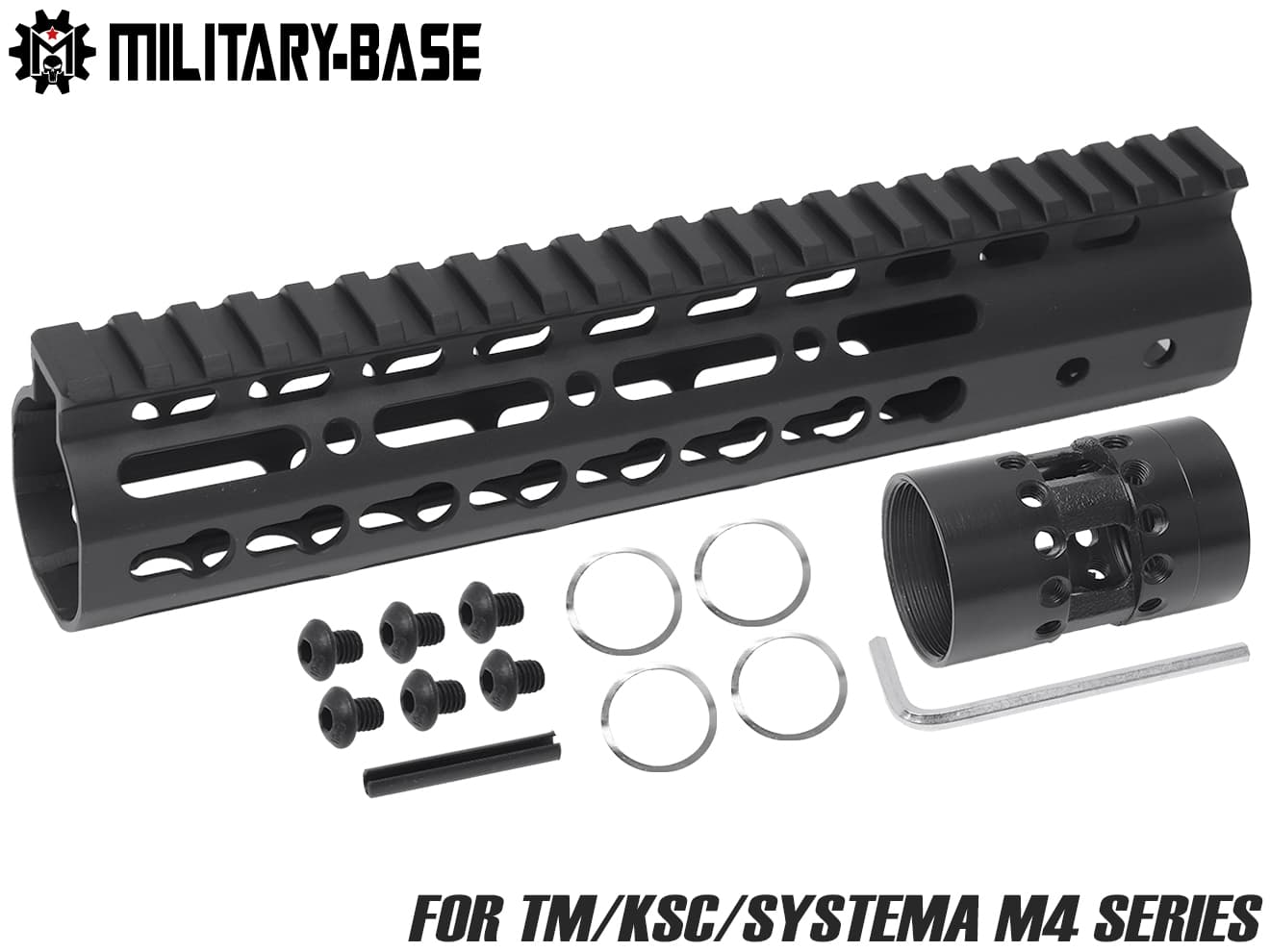 MILITARY BASE NSRタイプ Keymod レール for マルイ / KSC / PTW M4シリーズ [サイズ：7inch / 9inch / 10inch / 12inch / 13.5inch / 15inch]