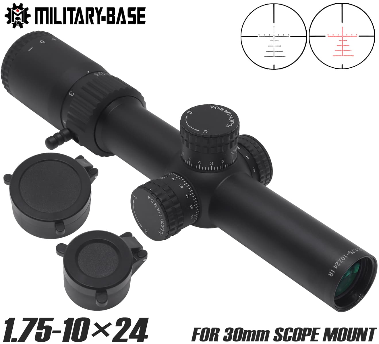MILITARY BASE 1.75-10×24G2DMR+IR イルミネーション CQBスコープ 30mmボディ