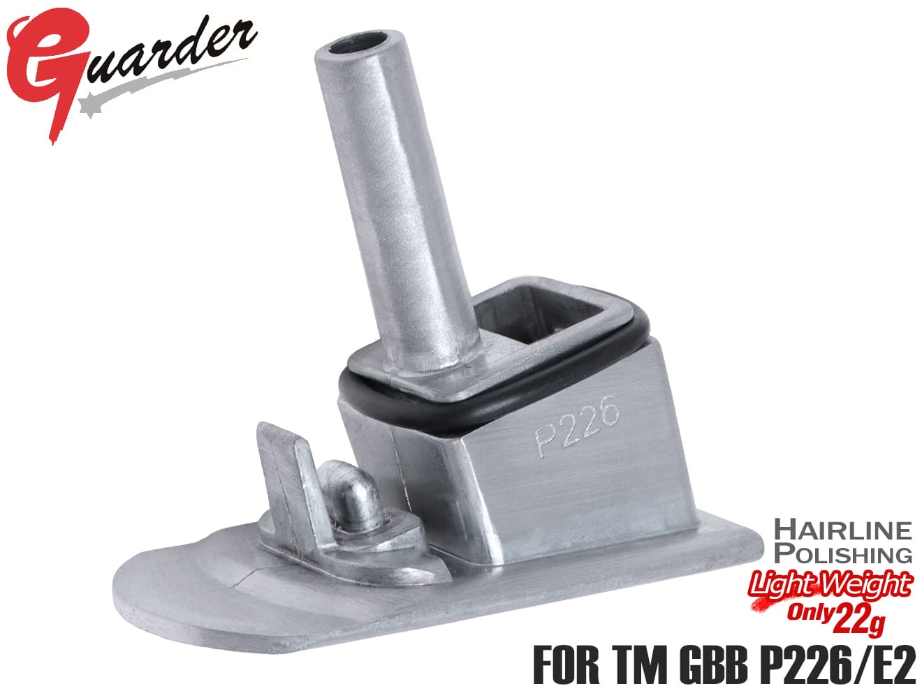 GUARDER アルミ 軽量マガジンベースマウント for マルイ GBB P226/E2シリーズ [カラー：ブラック / シルバー]