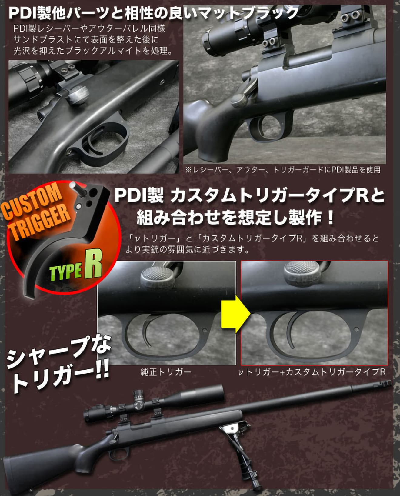 PDI Badger Ordnanceタイプ アルミCNC トリガーガード 東京マルイ VSR-10用 [形状：タイプB / タイプR]