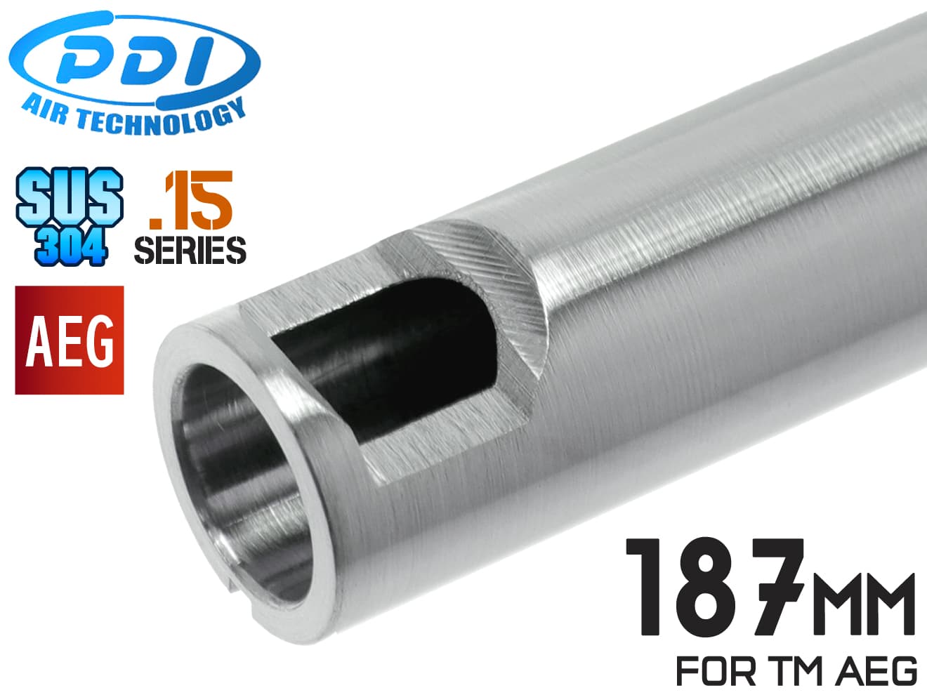 PDI .15シリーズ AEG 超精密 ステンレスインナーバレル(6.15±0.002) [長さ： 141mm /  187mm / 208mm / 229mm / 247mm / 275mm / 303mm ]