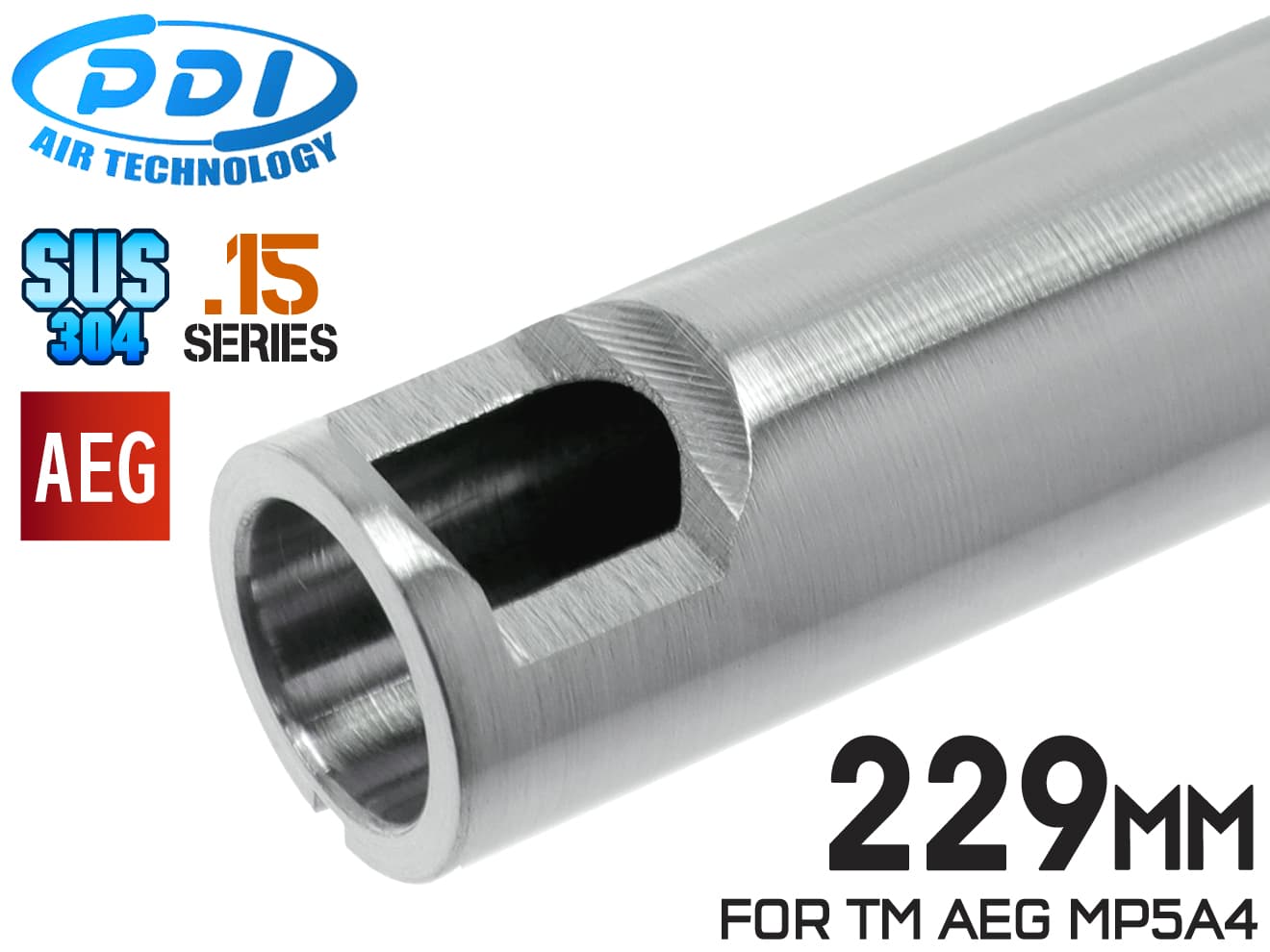 PDI .15シリーズ AEG 超精密 ステンレスインナーバレル(6.15±0.002) [長さ： 141mm /  187mm / 208mm / 229mm / 247mm / 275mm / 303mm ]