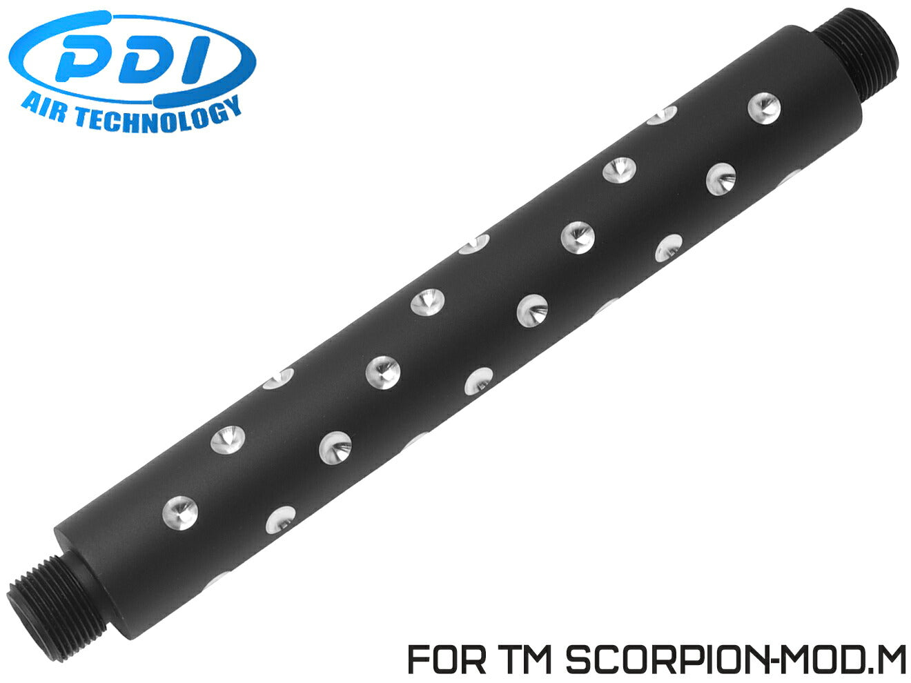 PDI アルミCNC ロングアウターバレル 東京マルイ SCORPION MOD.M [デザイン：トルネード / ノーマル / ディンプル]