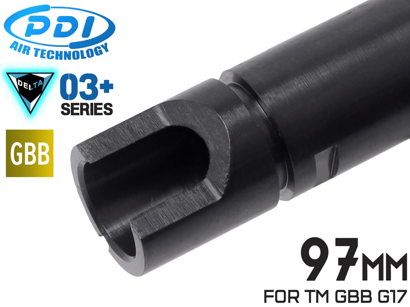 PDI DELTAシリーズ 03+ GBB 精密インナーバレル(6.03±0.007) [長さ：74mm / 87mm / 90mm / 91mm / 95mm / 97mm / 100mm / 102mm / 108mm / 113mm / 115mm / 118mm / 129mm / 133mm / 146mm / 163mm]