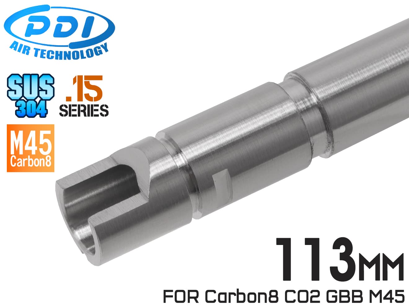 PDI 15シリーズ Carbon8 STRIKER-9/CZ75/M45 超精密 ステンレスインナーバレル(6.15±0.002) [長さ：97mm / 103mm / 113mm]【レターパック可】