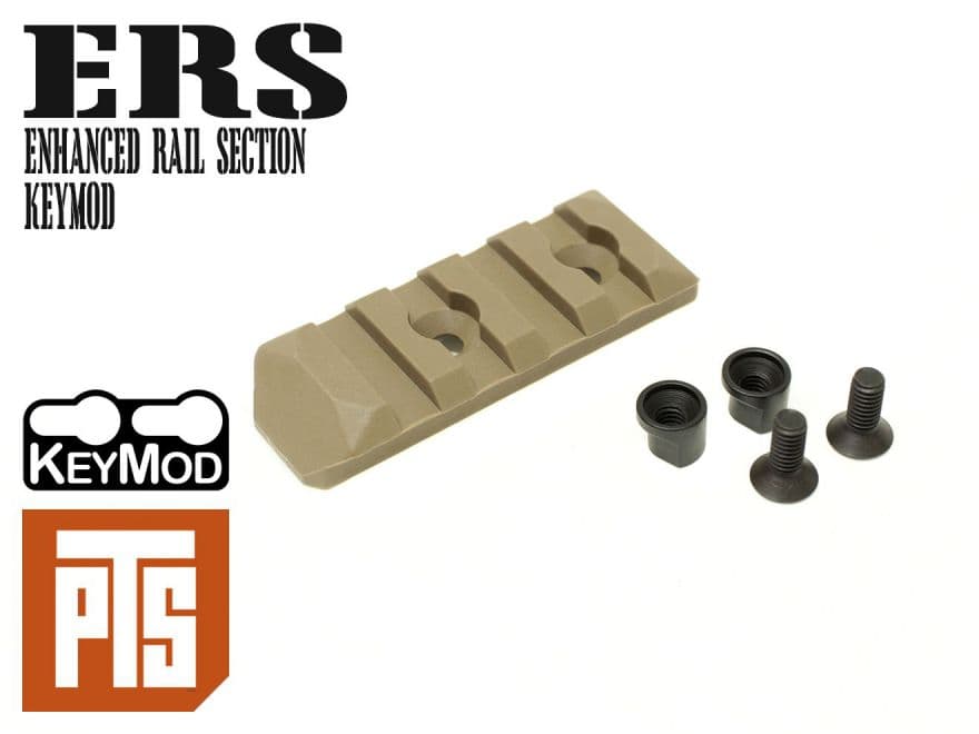 【正規品】PTS Enhanced レールセクション/Keymod  [カラー/サイズ：BK/4スロット / DE/4スロット / BK/5スロット / DE/5スロット / BK/7スロット / DE/7スロット / BK/9スロット / DE/9スロット / BK/11スロット / DE/11スロット]