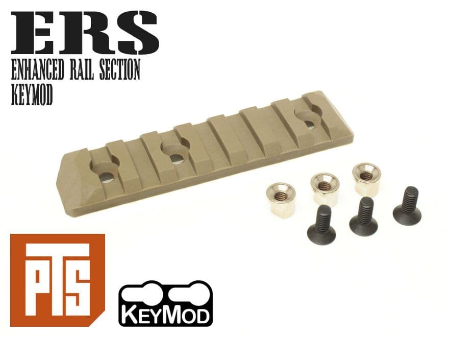 【正規品】PTS Enhanced レールセクション/Keymod  [カラー/サイズ：BK/4スロット / DE/4スロット / BK/5スロット / DE/5スロット / BK/7スロット / DE/7スロット / BK/9スロット / DE/9スロット / BK/11スロット / DE/11スロット]