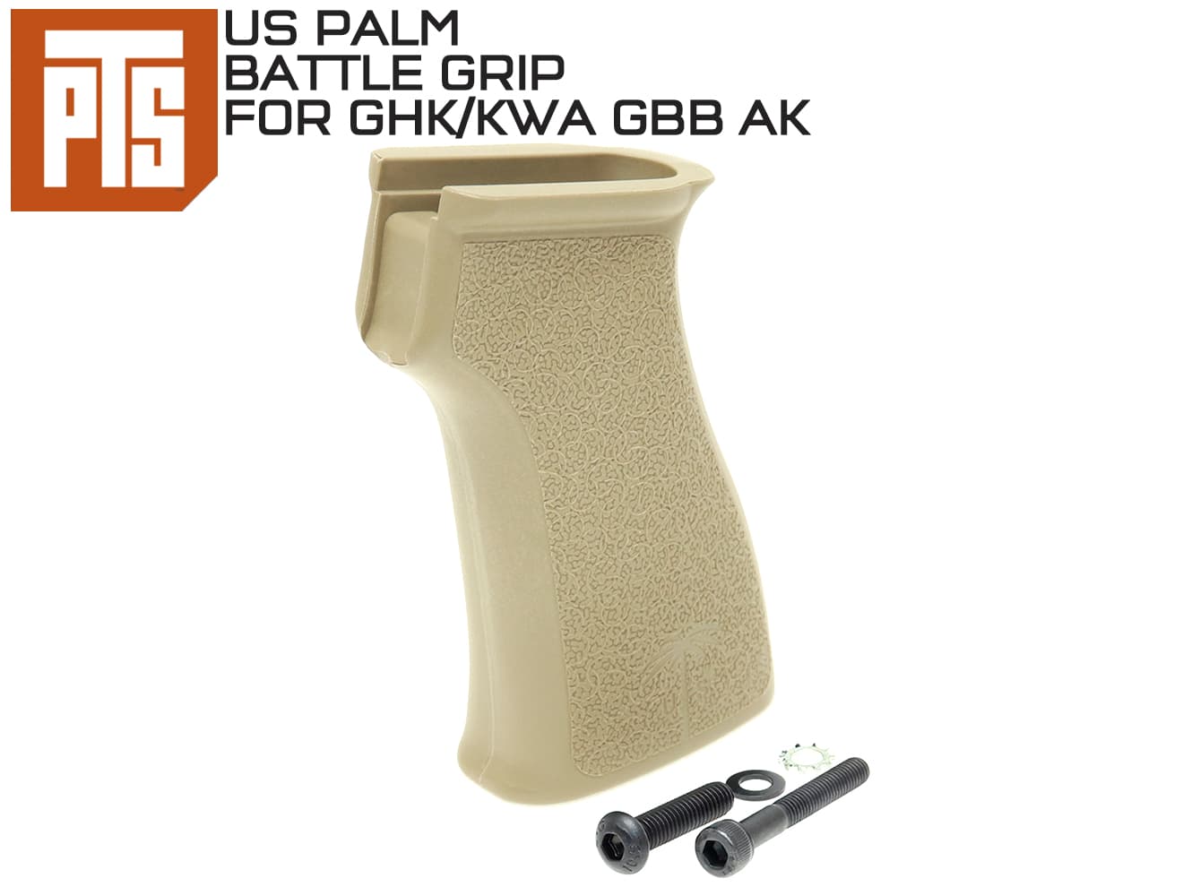 【正規品】PTS US PALM AK バトルグリップ GBB  [カラー：ブラック / DE]