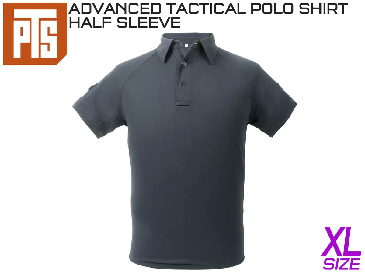 【正規品】PTS アドバンスド タクティカル ポロシャツ 半袖 [カラー/サイズ：グレー/Sサイズ / BK/Sサイズ / グレー/Mサイズ / BK/Mサイズ / グレー/Lサイズ / BK/Lサイズ / グレー/XLサイズ / BK/XLサイズ]