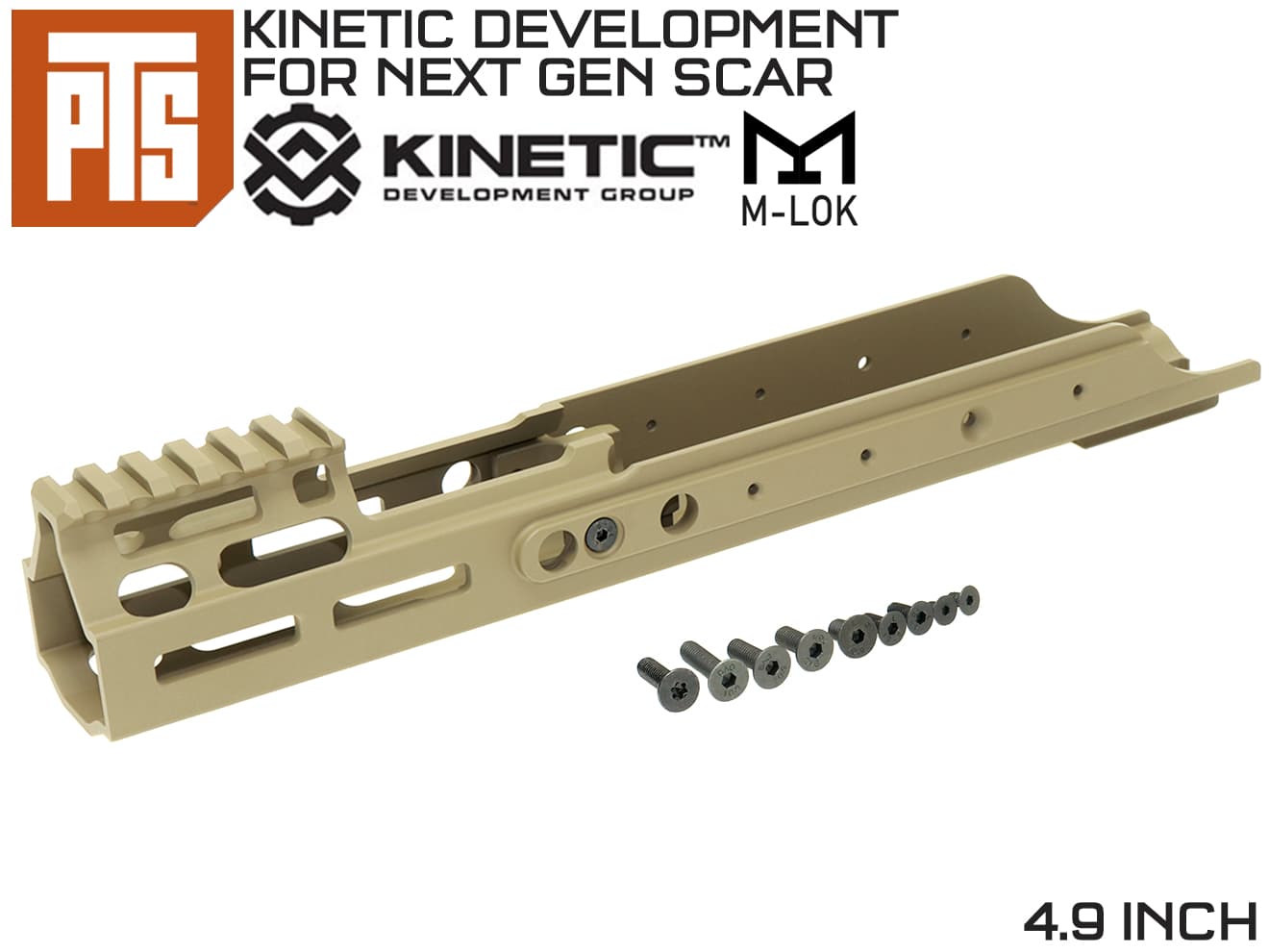 【正規品】PTS Kinetic SCAR MREX M-Lok 4.9インチ エクステンションレール [カラー：ブラック / DE]