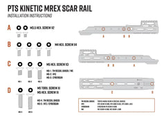 【正規品】PTS Kinetic SCAR MREX M-Lok 4.9インチ エクステンションレール [カラー：ブラック / DE]