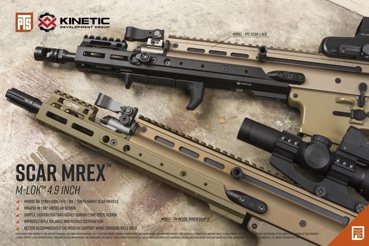 【正規品】PTS Kinetic SCAR MREX M-Lok 4.9インチ エクステンションレール [カラー：ブラック / DE]