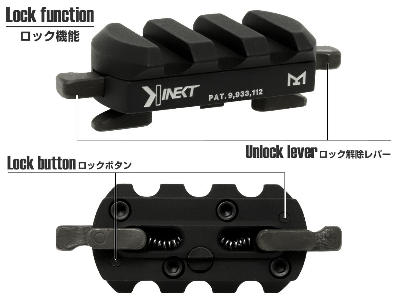 【正規品】PTS Kinetic M-LOK QD レールアダプター [スロット：3スロット / 7スロット]