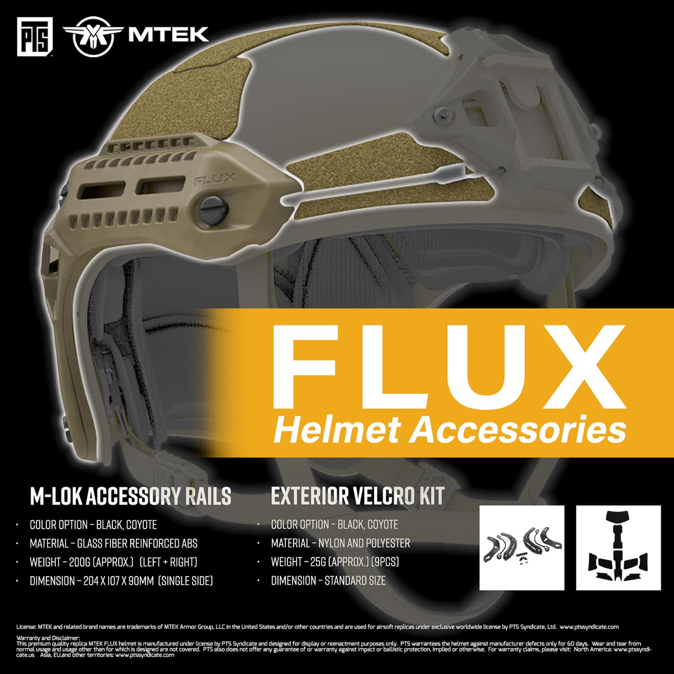 PTS MTEK FLUX エクステリア ベルクロキット [ブラック / コヨーテ]【ゆうパケット可】