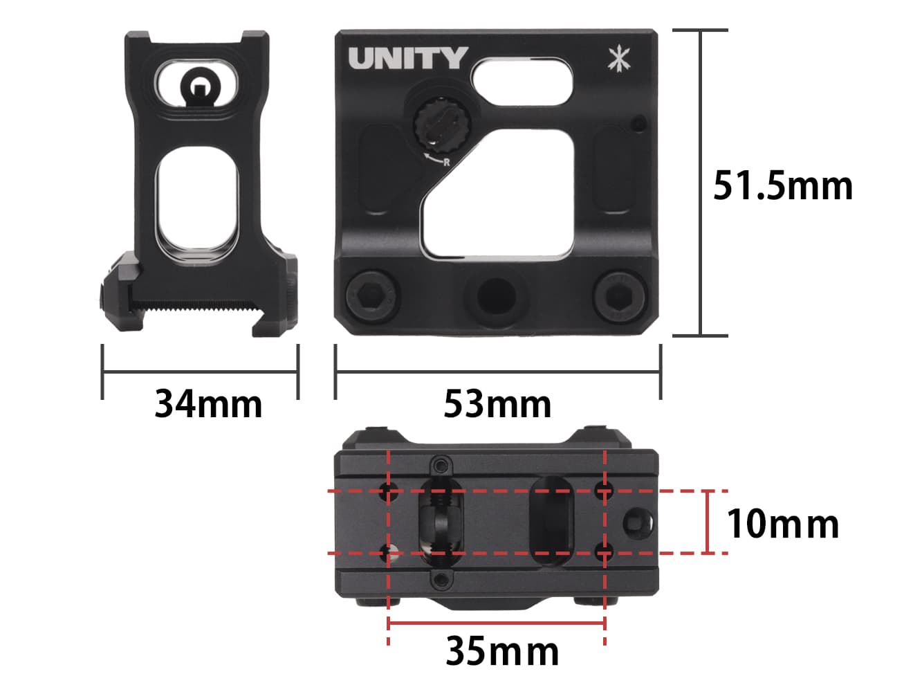 PTS Unity Tactical FAST Microマウント [カラー：ブラック / ブラウン]