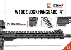 【正規品】PTS ZEV WedgeLock M-LOK レールハンドガード [サイズ：9.5インチ / 12インチ / 14インチ]