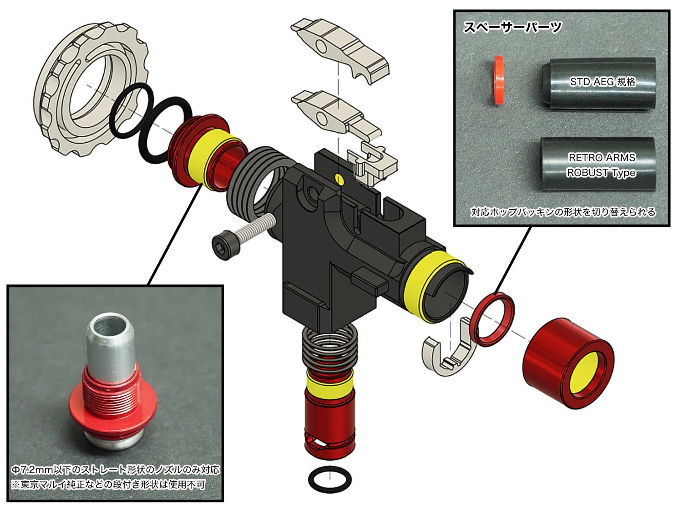 RETRO ARMS EN AW7075-T651 CNC ホップアップチャンバー for AEG M4 [タイプ：AR15 PRO / AR15 ULTRA]