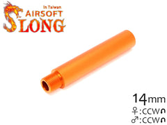 SLONG AIRSOFT 86mm アウターバレルエクステンション Φ18ストレート 14mm逆ネジ オレンジ