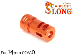 SLONG AIRSOFT フラッシュハイダー E 14mm逆ネジ [カラー：ブラック / オレンジ / ゴールド]
